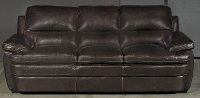 Casual Contemporary Dark Brown Leather Sofa - Plano