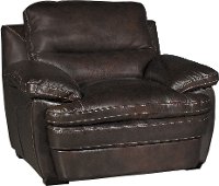 Casual Contemporary Dark Brown Leather Chair - Plano