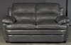 Casual Contemporary Slate Leather Loveseat - Plano-2