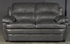 Clearance Casual Contemporary Slate Leather Loveseat - Plano