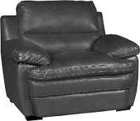 Casual Contemporary Slate Leather Chair - Plano