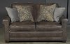 Casual Classic Stone Brown Leather Loveseat - Crafton-2