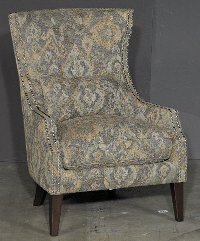 Ikat Stone Classic Traditional Wing Chair - Crafton