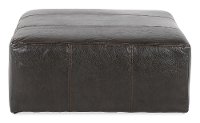 Casual Classic Steel Gray Leather-Match Ottoman - Denali