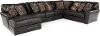 Casual Classic 5 Piece Steel Gray Leather-Match Sectional