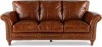 Classic Traditional Brown Leather Sofa - Butler