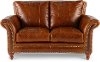 Classic Traditional Brown Leather Loveseat - Butler