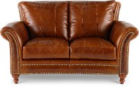 1669-2239-02/5507/LV Classic Traditional Brown Leather Loveseat - Butler