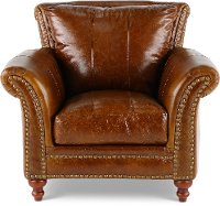 Classic Traditional Brown Leather Chair - Butler