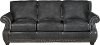 Classic Traditional Charcoal Gray Leather Sofa - Starry