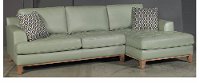 Aqua Green Leather 2 Piece Sectional Sofa with RAF Chaise - Interstellar