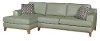 Aqua Green Leather 2 Piece Sectional Sofa with LAF Chaise - Interstellar