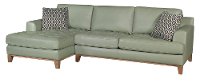 Aqua Green Leather 2 Piece Sectional Sofa with LAF Chaise - Interstellar