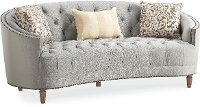 Traditional Gray Curved Sofa - Classic Elegance