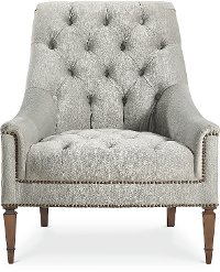 Traditional Gray Button-Tufted Chair - Classic Elegance