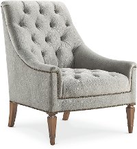 Traditional Gray Button-Tufted Chair - Classic Elegance-2