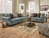 Casual Traditional Blue Sofa & Loveseat Set - Robin Egg