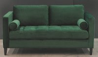 Magnolia Home Furniture Emerald Green Velvet Loveseat - Dapper-2