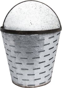 Metal Olive Half Basket Wall Hanging Pocket