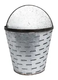 Metal Olive Half Basket Wall Hanging Pocket