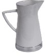 10 Inch Aluminum Pitcher with White Enamel Finish