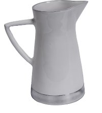 10 Inch Aluminum Pitcher with White Enamel Finish