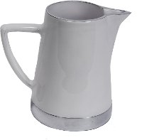 7 Inch Aluminum Pitcher with White Enamel Finish