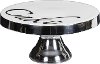 9 Inch Aluminum Cake Stand with White Enamel Finish