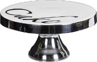 9 Inch Aluminum Cake Stand with White Enamel Finish