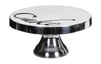 9 Inch Aluminum Cake Stand with White Enamel Finish