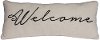 Cream Fabric Welcome Throw Pillow