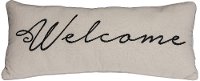 Cream Fabric Welcome Throw Pillow