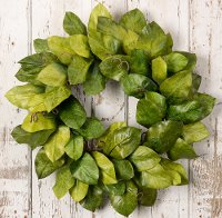 30 Inch Green Magnolia Leaf Wreath Faux Arrangement