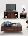 Modern Glass Top and Wood Coffee Table - Studio City-2