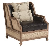 Magnolia Home Furniture Ivory & Black Leather Chair - Foundation