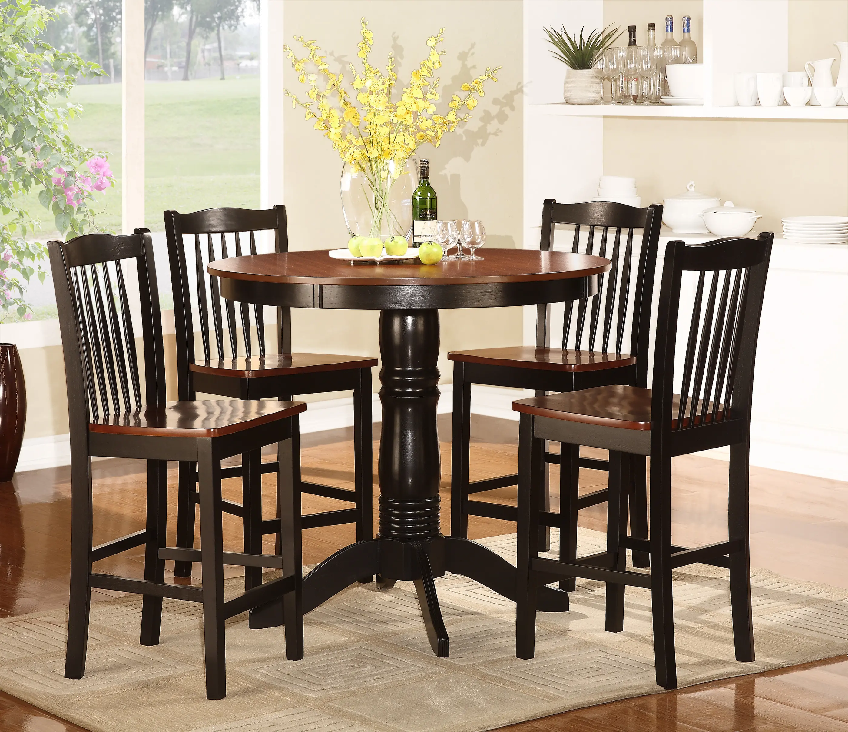 Black 5 Piece Counter Height Dining Set - Andover Collection-2