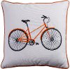 Orange Bicycle Throw Pillow
