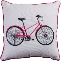 Pink Bicycle Throw Pillow