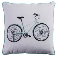 Light Blue Bicycle Throw Pillow