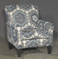 Casual Contemporary Indigo Blue & White Accent Chair - Bellamy