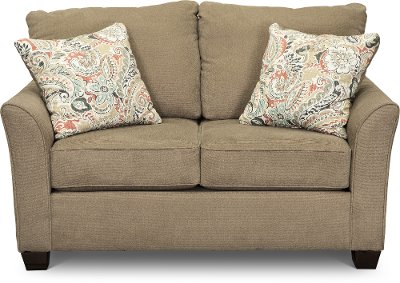Casual Contemporary Light Brown Loveseat - Tara