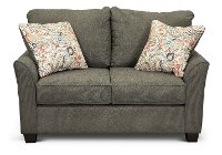 Casual Contemporary Charcoal Gray Loveseat - Tara