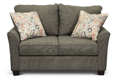 Casual Contemporary Charcoal Gray Loveseat - Tara