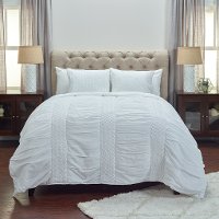 White Cotton Queen Quilt Bedding Collection - Carly