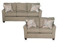 Contemporary Brown 2 Piece Living Room Set - Tara