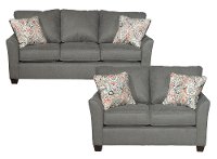 Contemporary Gray 2 Piece Living Room Set - Tara