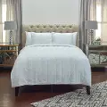 Claire White Cotton Queen Quilt Bedding Collection