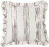 Taupe Stripe Ticking Euro Sham with Ruffle