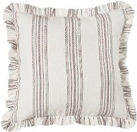 Taupe Stripe Ticking Euro Sham with Ruffle