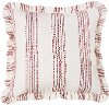 Red Stripe Ticking Euro Sham with Ruffle